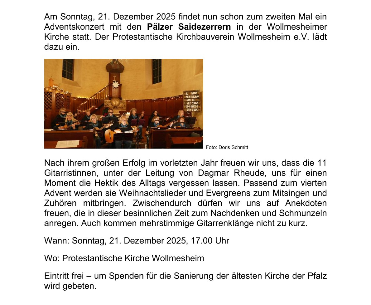 Paelzer Saidezerrer Bericht für Kirchenkonzerte Homepage evkirche queich weinstrasse 1