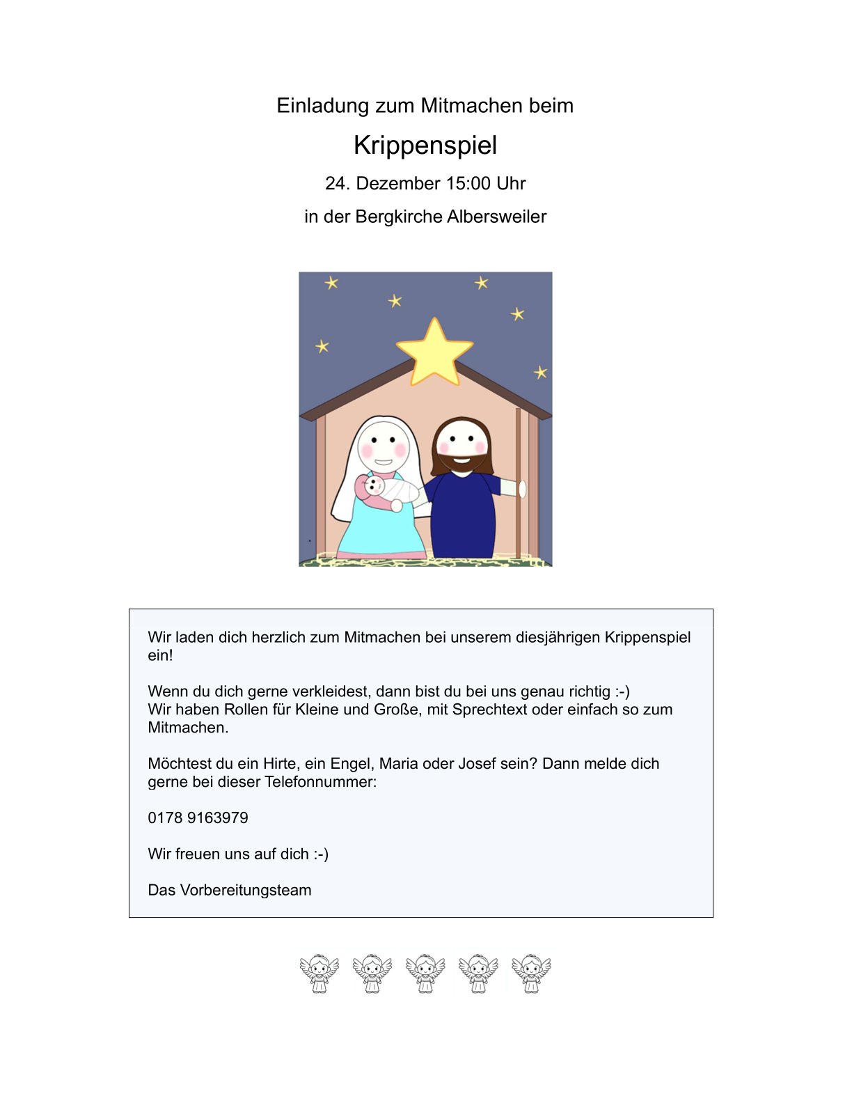 Einladung zum Krippenspiel 1
