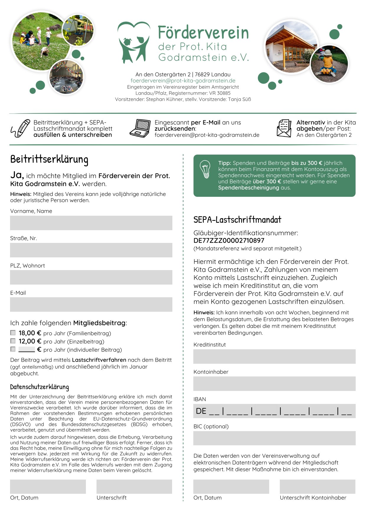 Beitrittsformular Förderverein 1